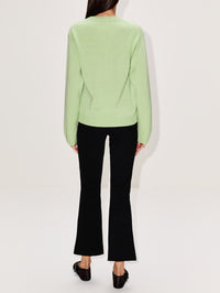 Nevia Cashmere V Neck Sweater,AMIYA,LIGHT GREEN,Image 3