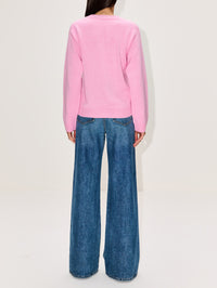 Nevia Cashmere V Neck Sweater,AMIYA,PINK,Image 3