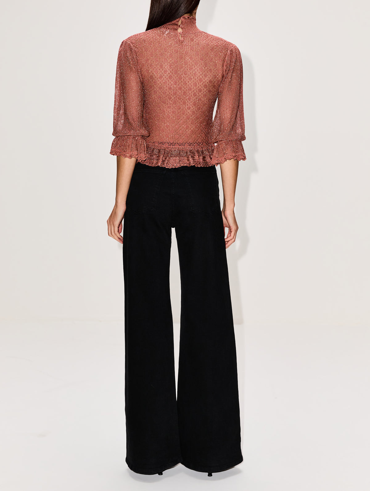 Knit High Neck Top,CHLOÉ,PINK GOLD,Image 3