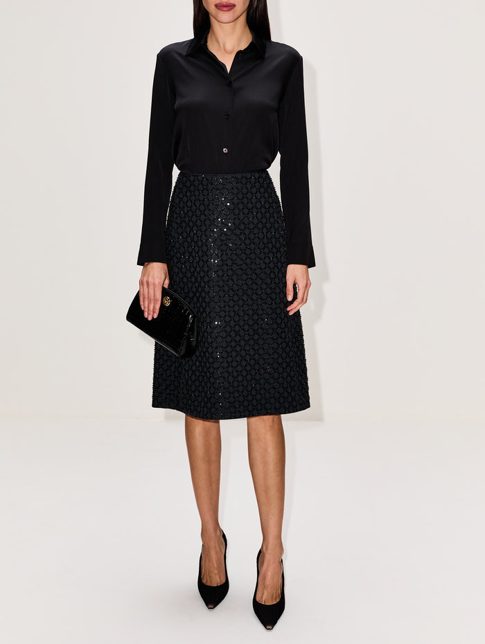 Sparkling Statement Skirt,DOROTHEE SCHUMACHER,BLACK,Image 1
