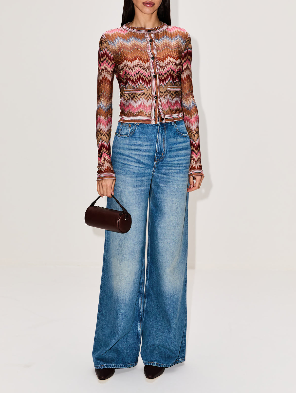 Buttoned Cardigan,MISSONI,PINK MULTICOLOURED,Image 2