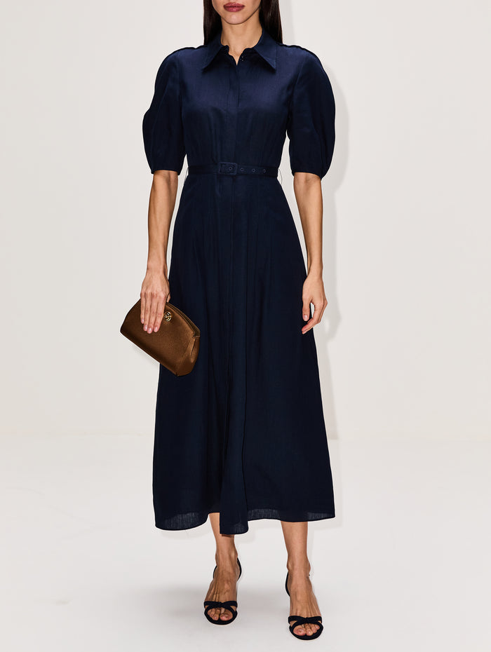Maude Dress,GABRIELA HEARST,DARK NAVY,Image 1