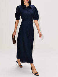 Maude Dress,GABRIELA HEARST,DARK NAVY,Image 3