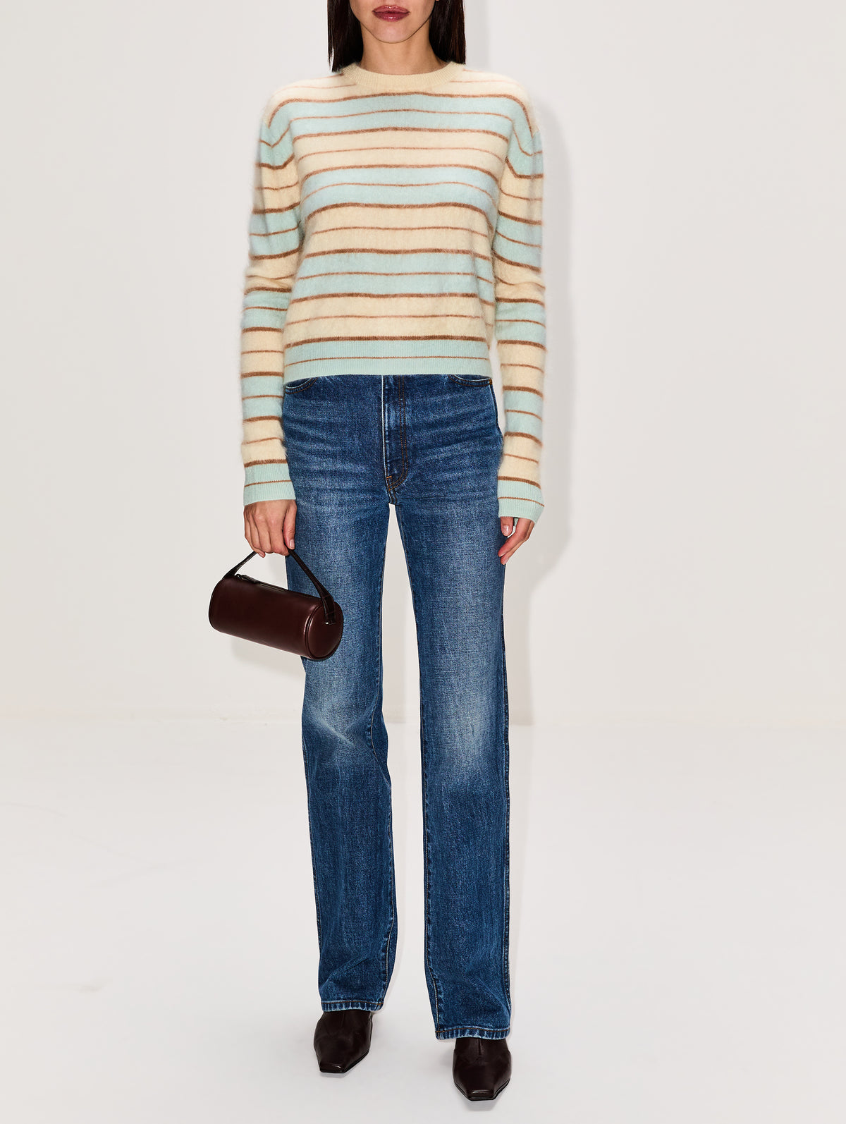 Grizzly Stripe Crew Sweater,GUEST IN RESIDENCE,SEAGLASS COMBO,Image 2