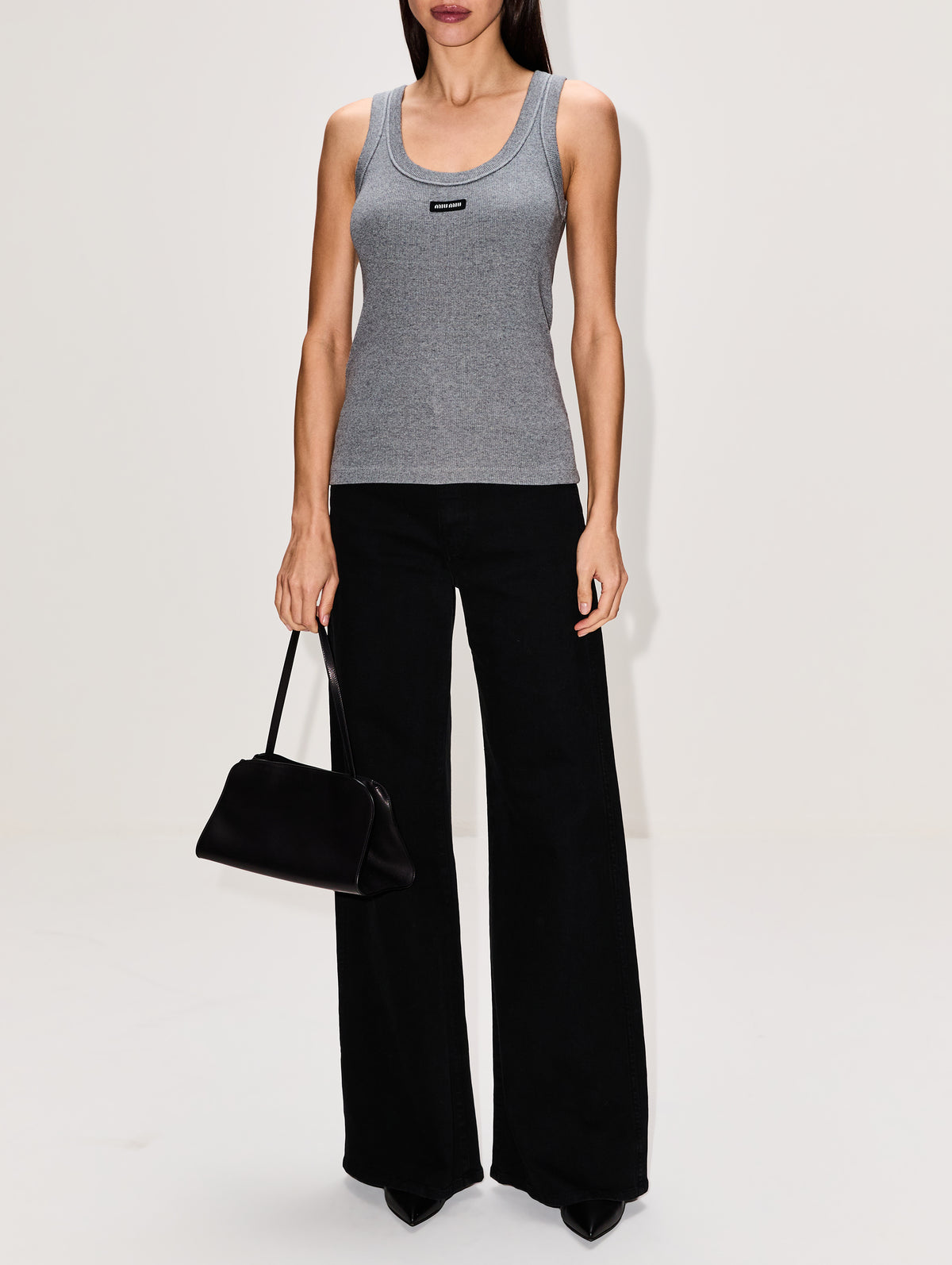 Logo Tank,MIU MIU,GREY,Image 2