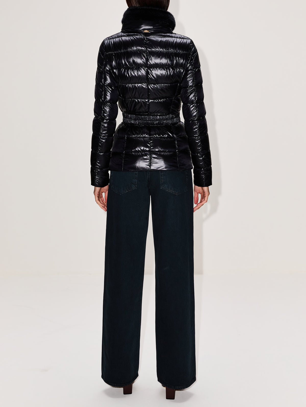 Knit Collar Coat,HERNO,NERO,Image 3