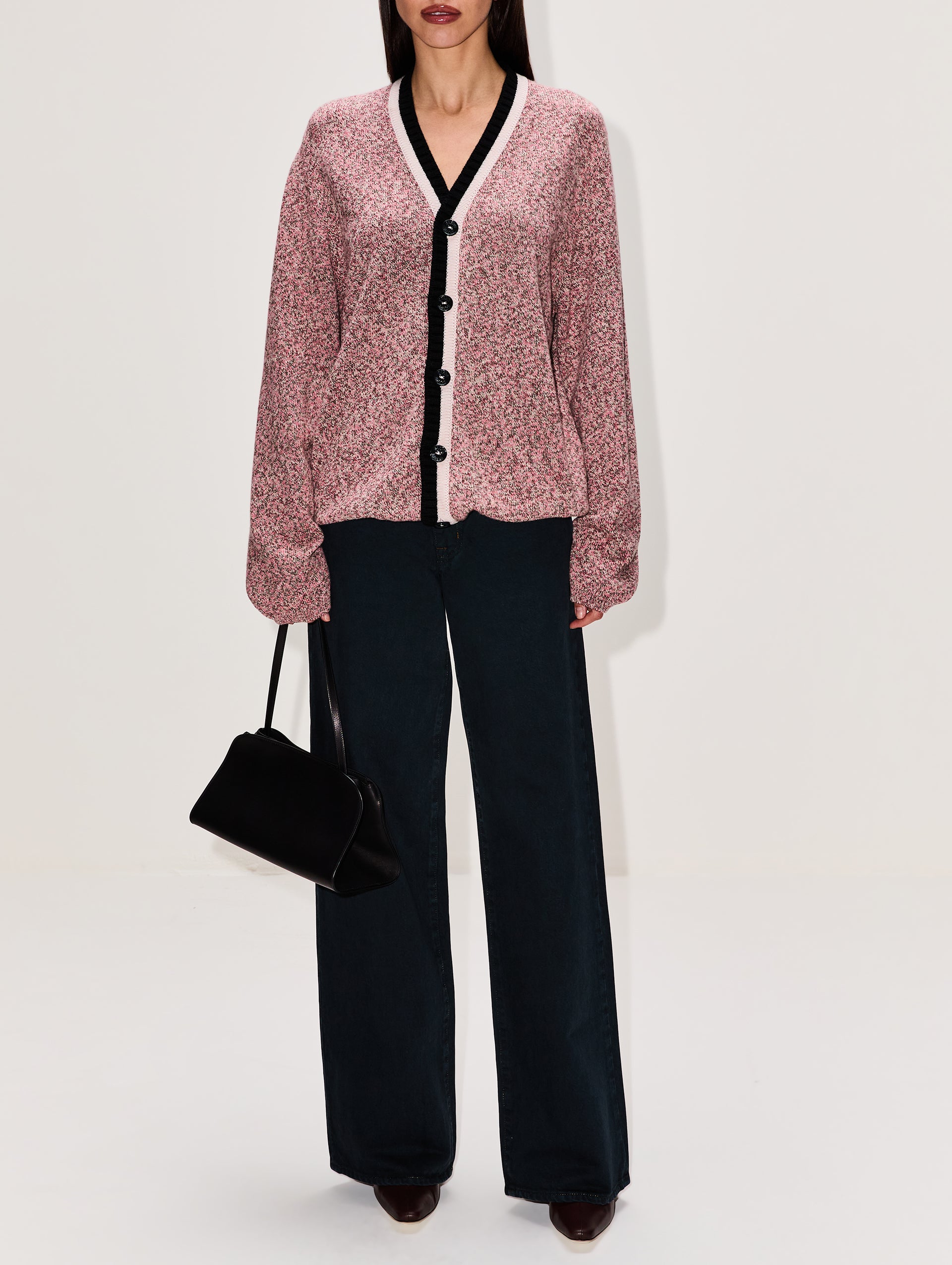 BARRIE ボーダー　カーディガン Mottled cashmere zip-up cardigan – Barrie