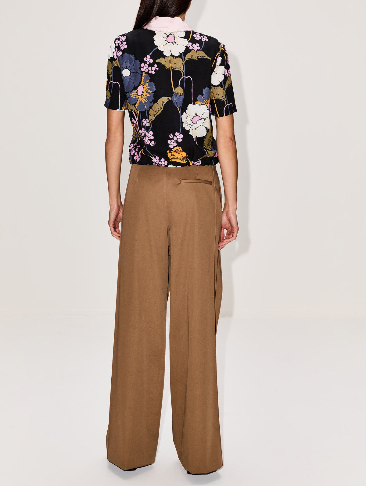 Tie Neck Blouse,MARNI,BLACK,Image 3