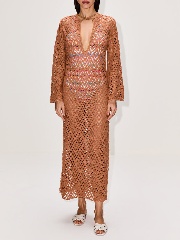 Wild Savannah Tunic Dress,JOHANNA ORTIZ,NUDE,Image 1