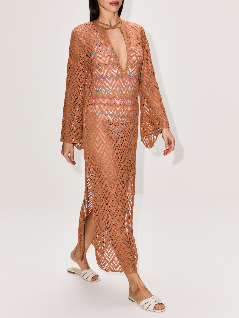 midi tunic dress sahara Johanna Ortiz Offical Wild Savannah Tunic Dress