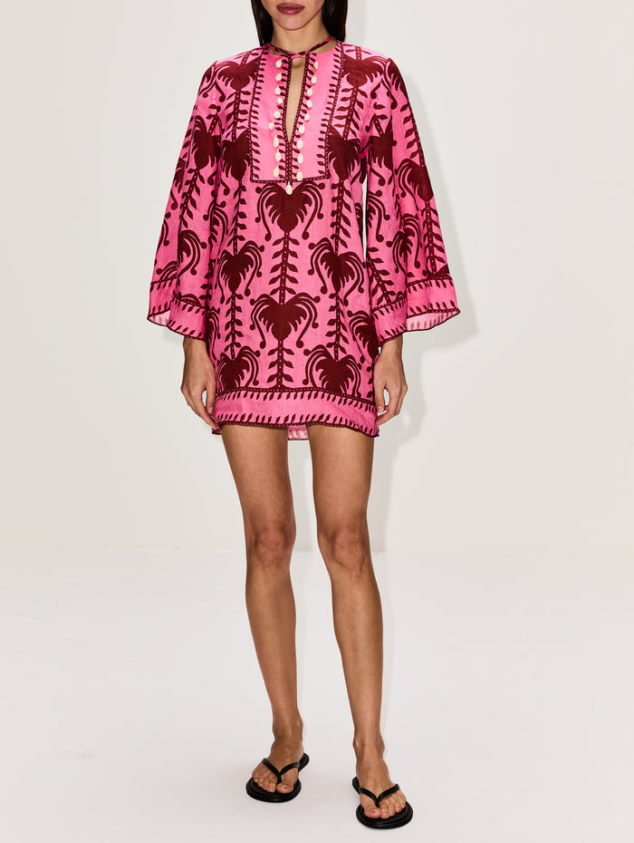 Wild Savannah Short Tunic Dress,JOHANNA ORTIZ,PINK/CHERRY,Image 1