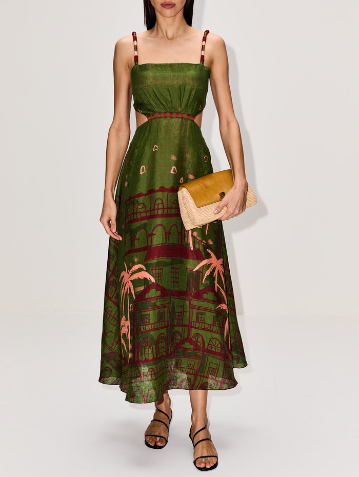 Sailors Prayer Ankle Dress,JOHANNA ORTIZ,GREEN,Image 1