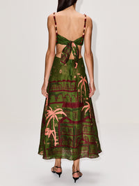 Sailors Prayer Ankle Dress,JOHANNA ORTIZ,GREEN,Image 4