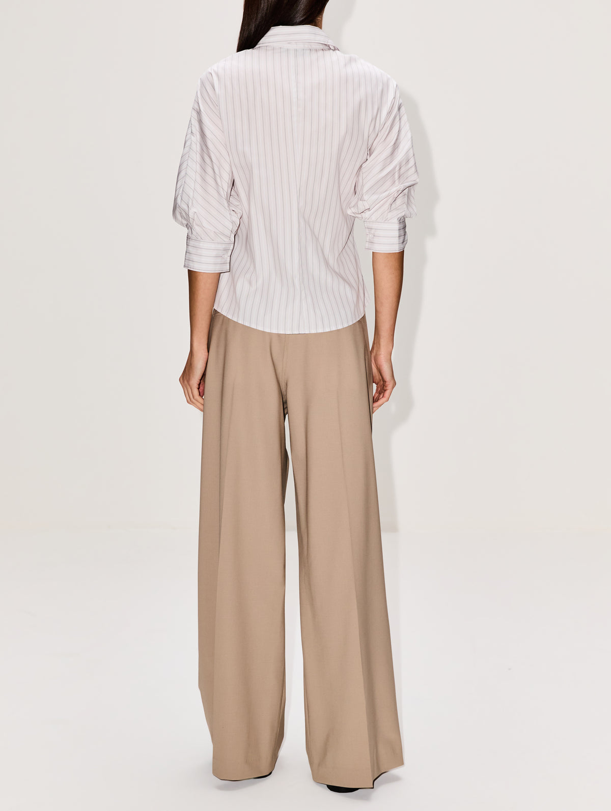 Colette Button Down Top,KALLMEYER,DOVE STRIPE,Image 3