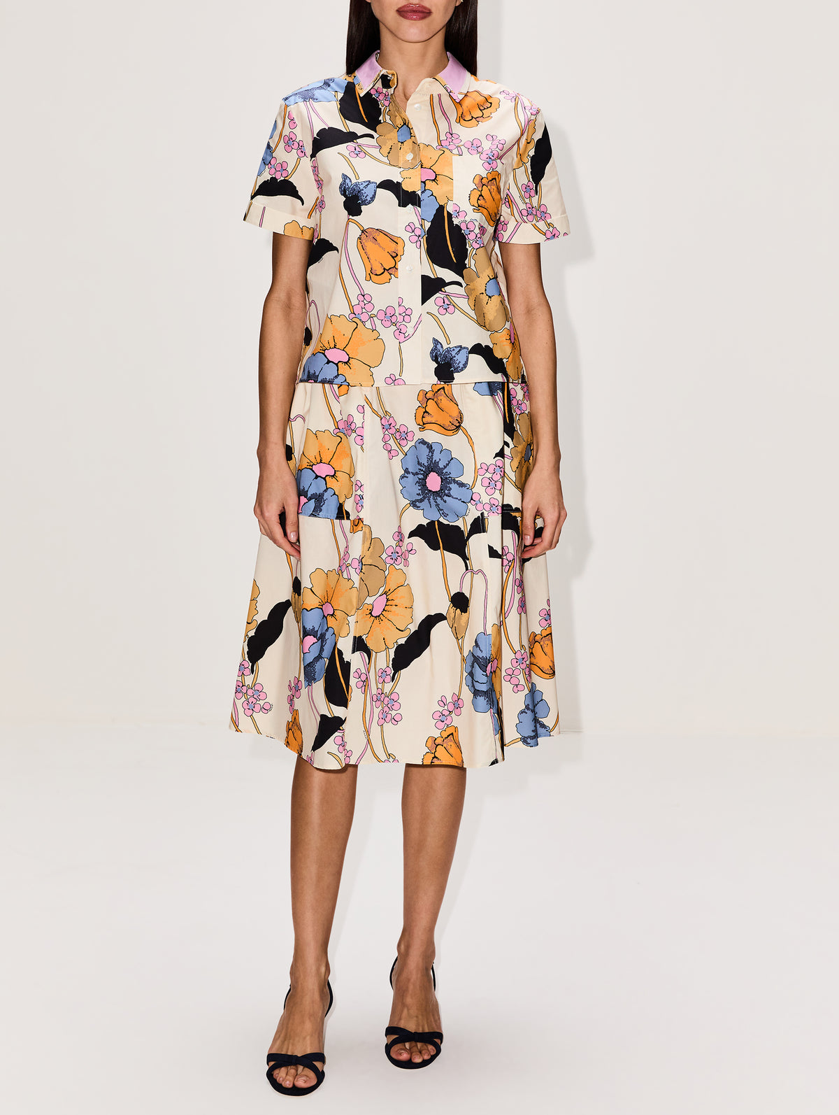 Button Front Short Sleeve Shirt,MARNI,BONE,Image 2