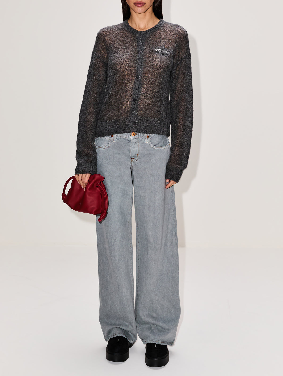 Crop Cardigan,MOTHER,GREY,Image 2