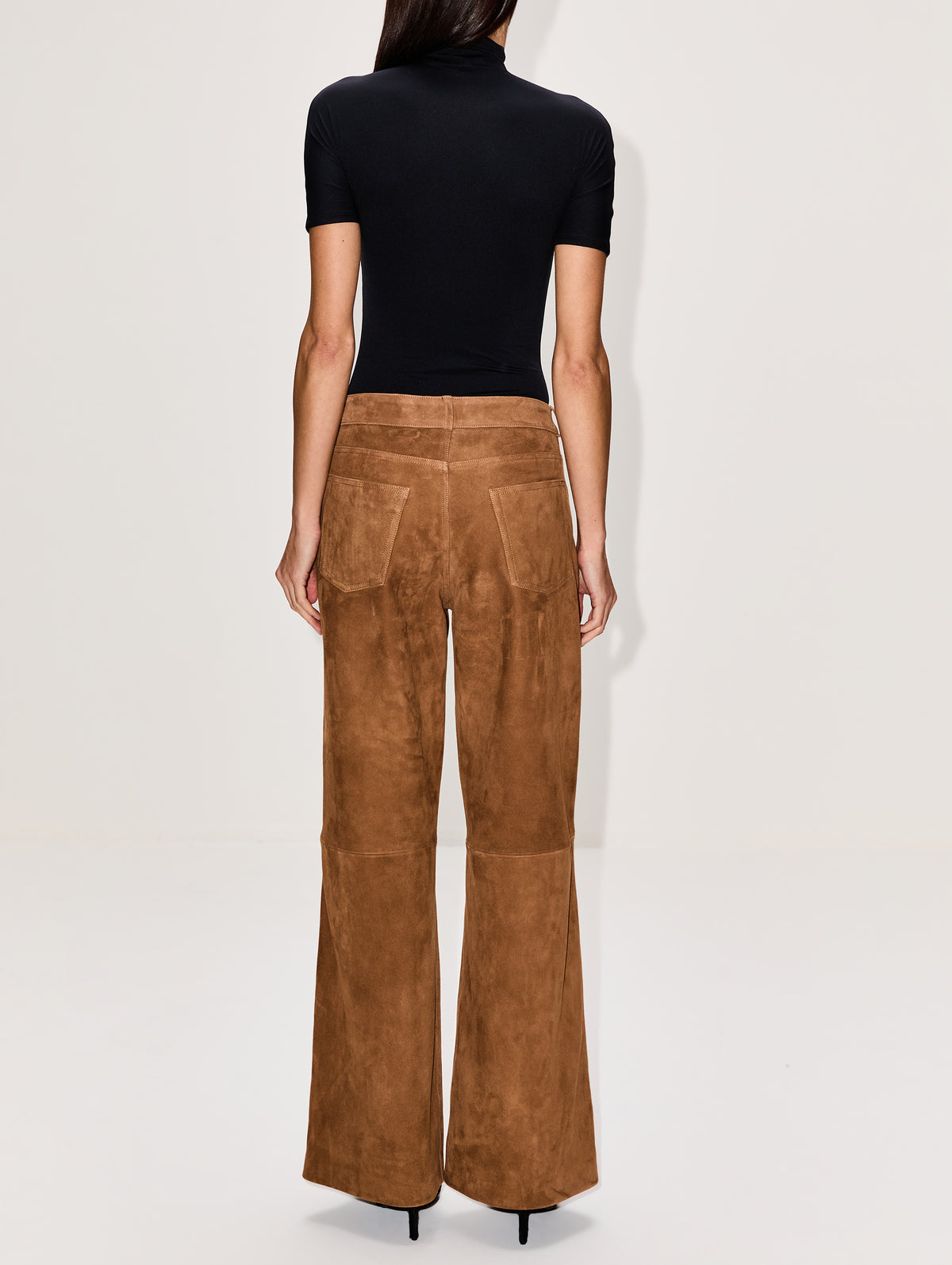 Milo Suede Pant,NOUR HAMMOUR,NOIX,Image 4