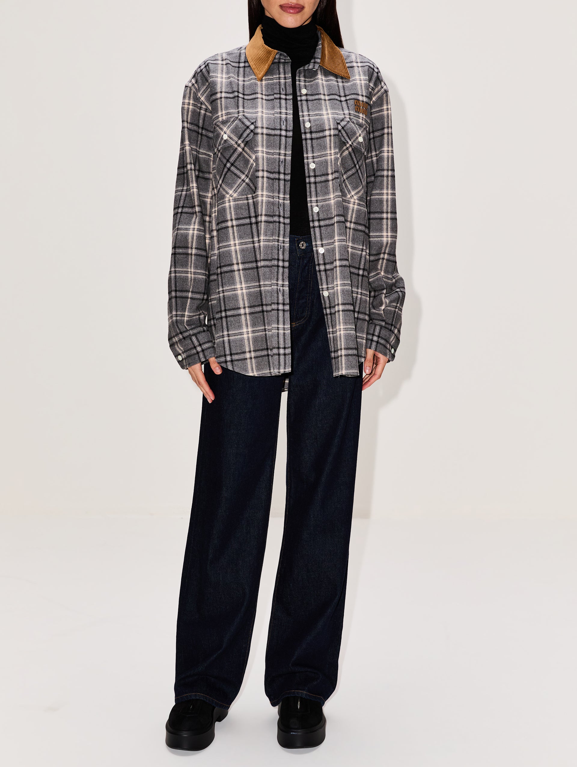 Plaid Flannel Top | MIU MIU | elysewalker