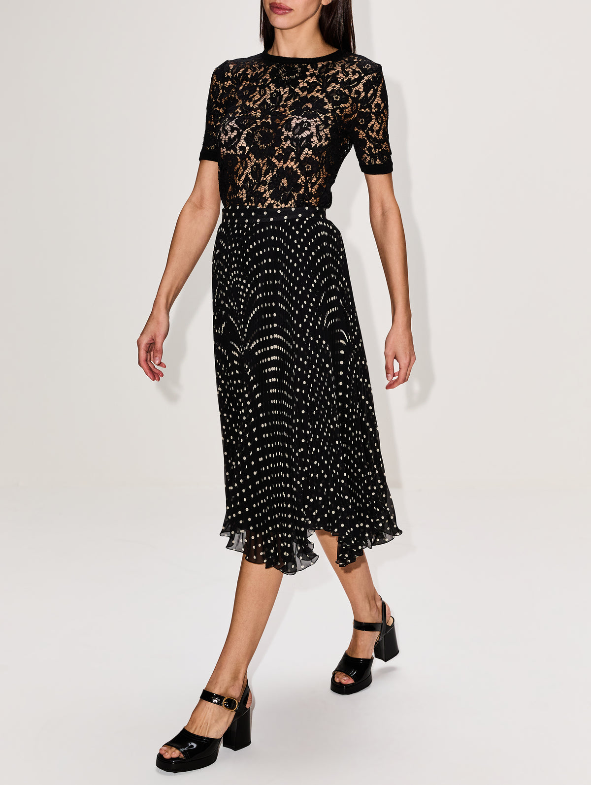 Mid Length Skirt,VALENTINO GARAVANI,NERO,Image 3