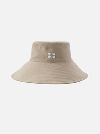 Wide Brim Denim Hat,MIU MIU,BEIGE AMARANTO,Image 1