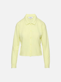 Loose Polo Cardigan,RE/DONE,LIMEADE,Image 1