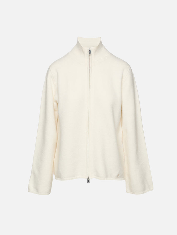 Gabi Zipped Cardigan,LOULOU DE SAISON,IVORY,Image 1