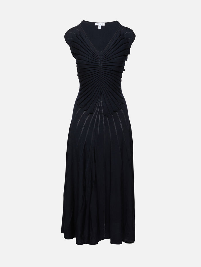 V Sculpt Dress,ALAIA,MINUIT,Image 1