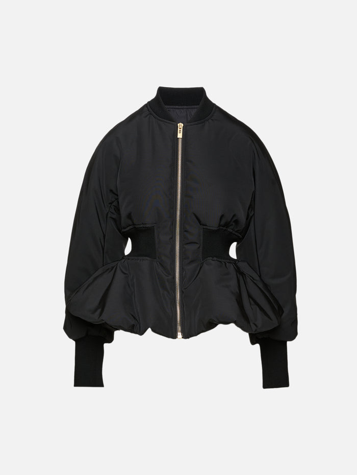Peplum Bomber Jacket,ALAIA,NOIR,Image 1