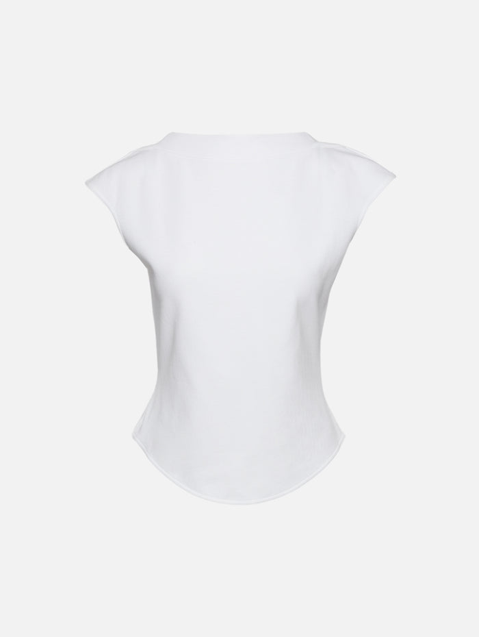 Cap T Shirt,ALAIA,BLANC,Image 1