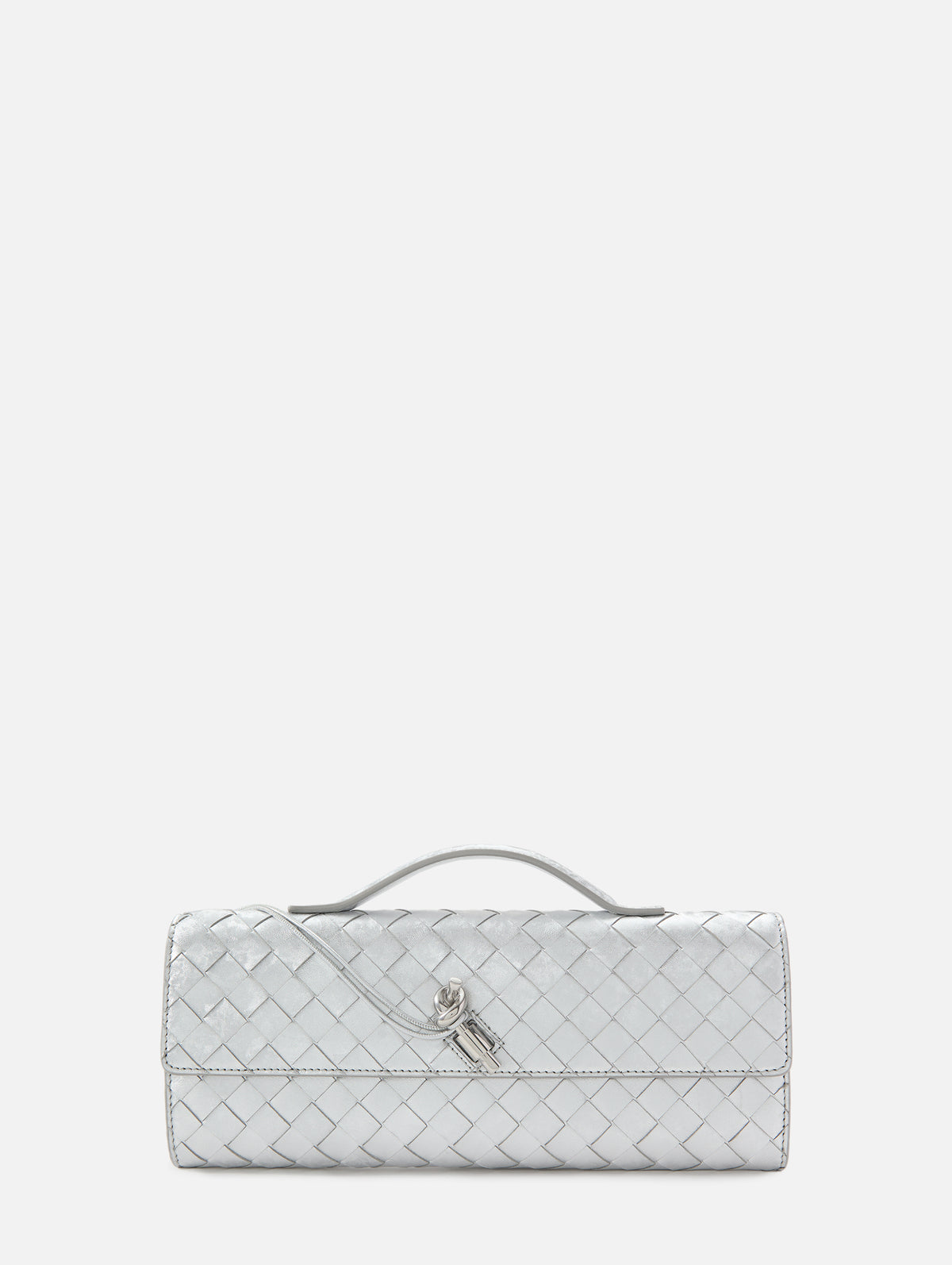 Andiamo Clutch,BOTTEGA VENETA,SILVER,Image 4