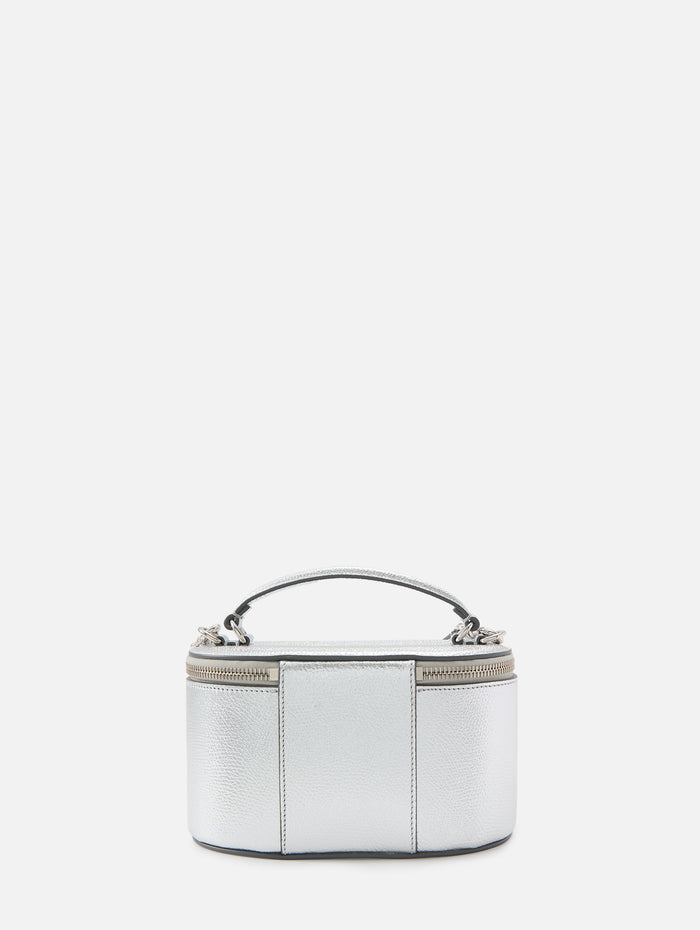 V Logo Vanity Case,VALENTINO GARAVANI,SILVER,Image 1