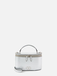 V Logo Vanity Case,VALENTINO GARAVANI,SILVER,Image 1