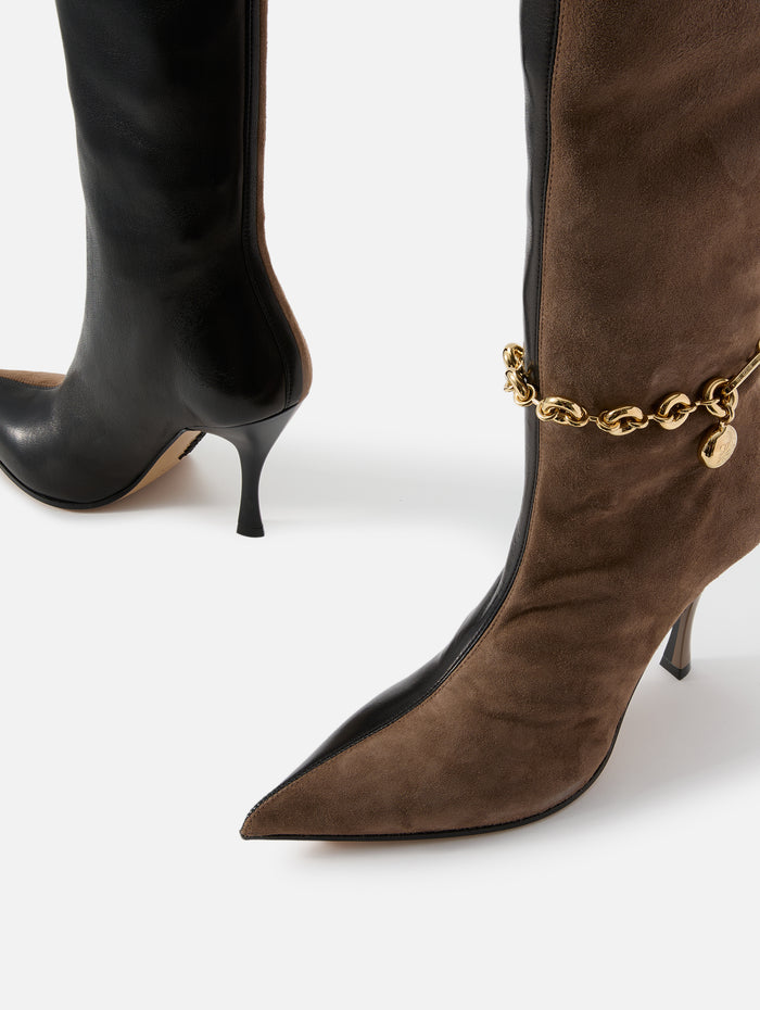 New Comic Boot 90mm,LOEWE,BLACK/CIGAR,Image 1