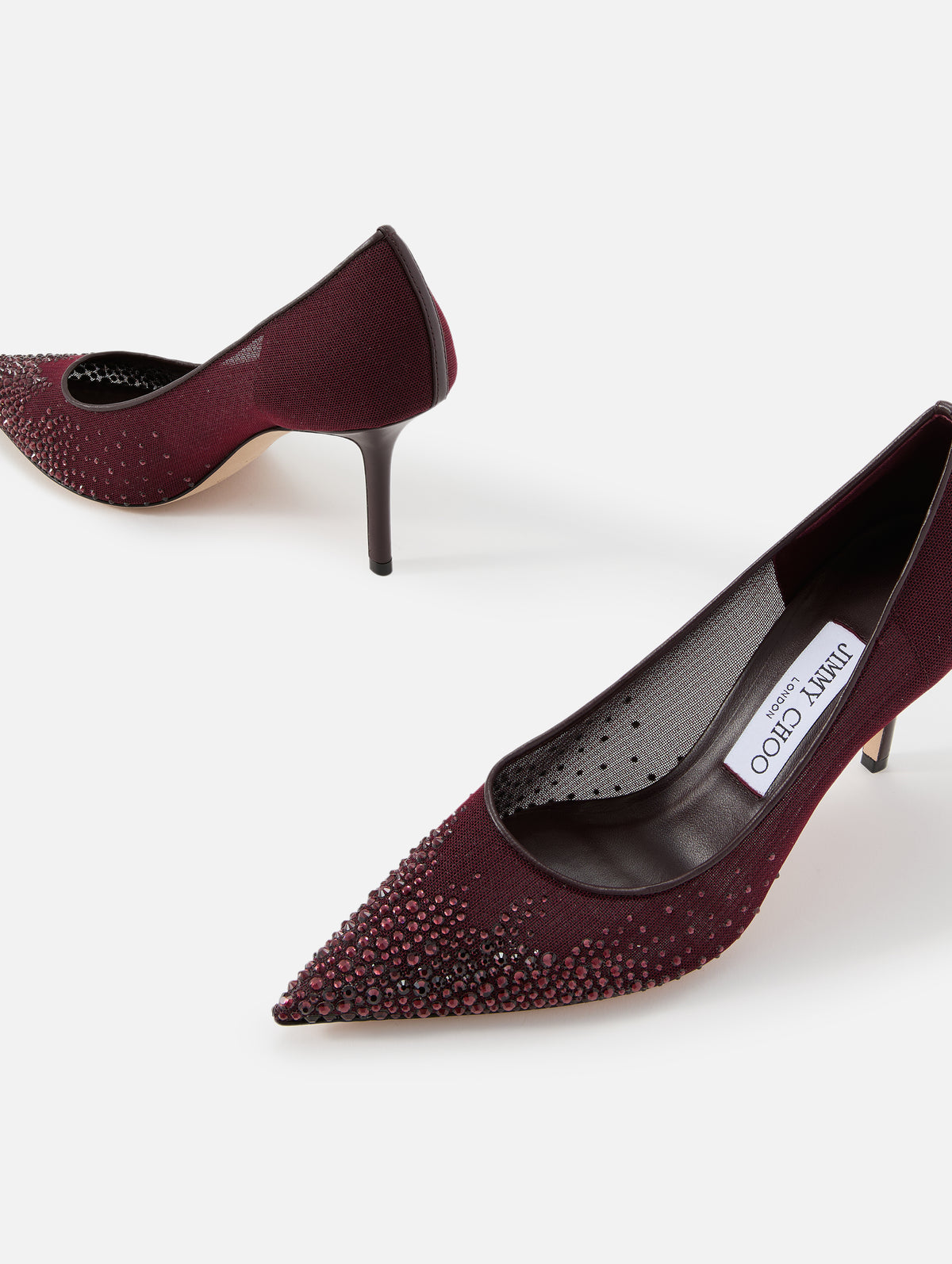 Love Mesh Pump 85mm,JIMMY CHOO,DEEP MERLOT,Image 2