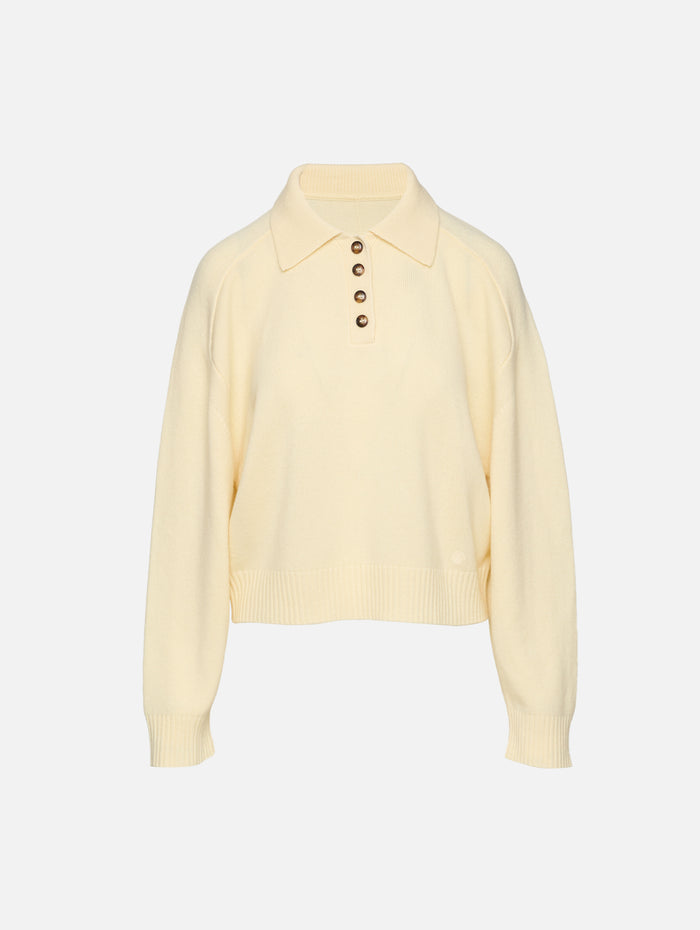 Homere Polo Sweater,LOULOU DE SAISON,BUTTER,Image 1