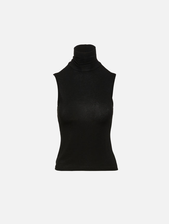 Jade Turtleneck Tank,ELYSEWALKER LABEL,BLACK,Image 1