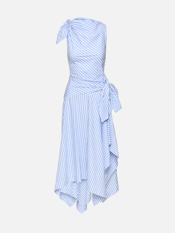 Bow Draped Cascade Dress,MONSE,SKY BLUE,Image 1