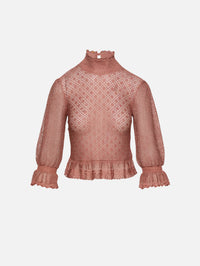 Knit High Neck Top,CHLOÉ,PINK GOLD,Image 1