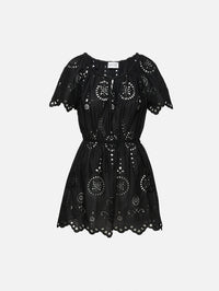 Broderie Scoop Mini Dress,MATTEAU,BLACK,Image 1