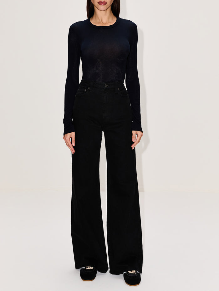 Jade Longsleeeve Crew Top,ELYSEWALKER LABEL,NAVY,Image 1