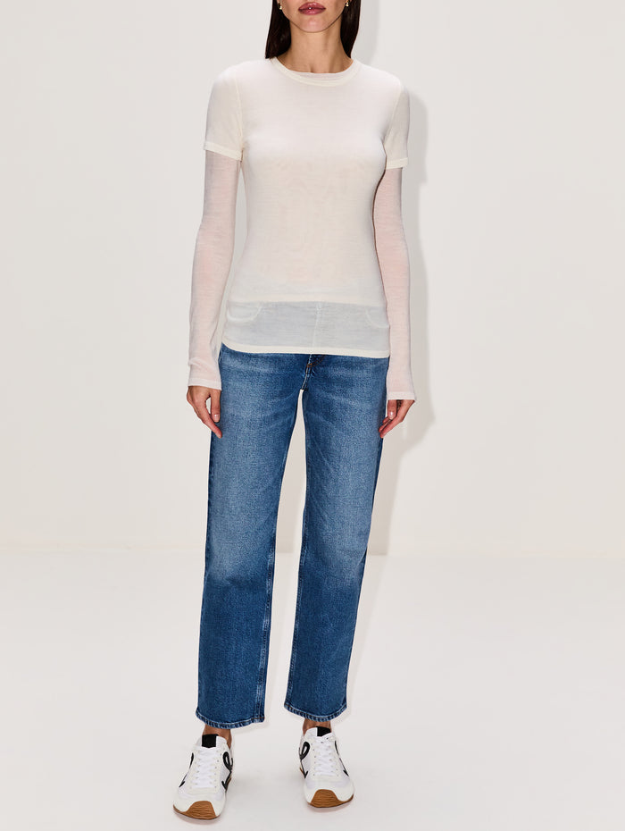 Cipolla Double Layer Merino Top,CHRISTOPHER ESBER,WHITE/CREAM,Image 1