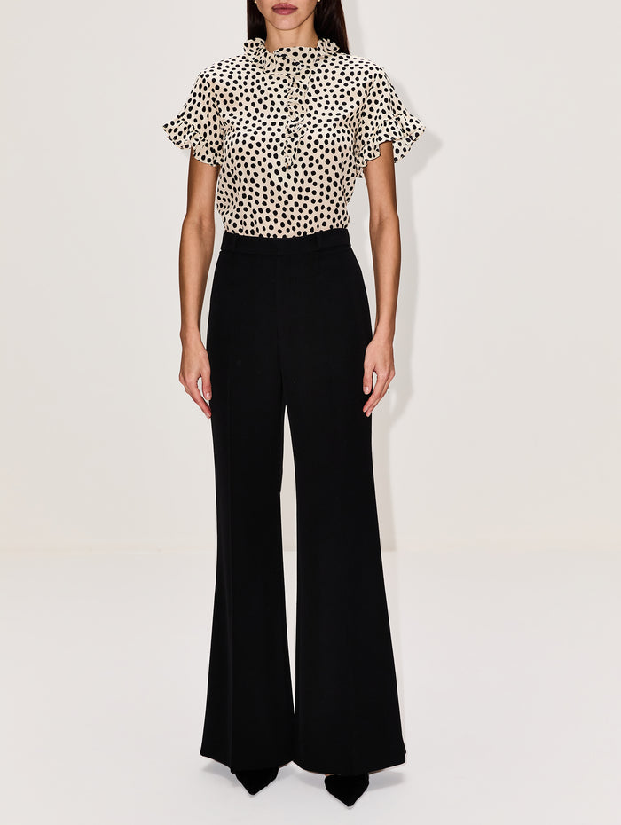 Polka Dot Blouse,CHLOÉ,BEIGE/BLACK,Image 1