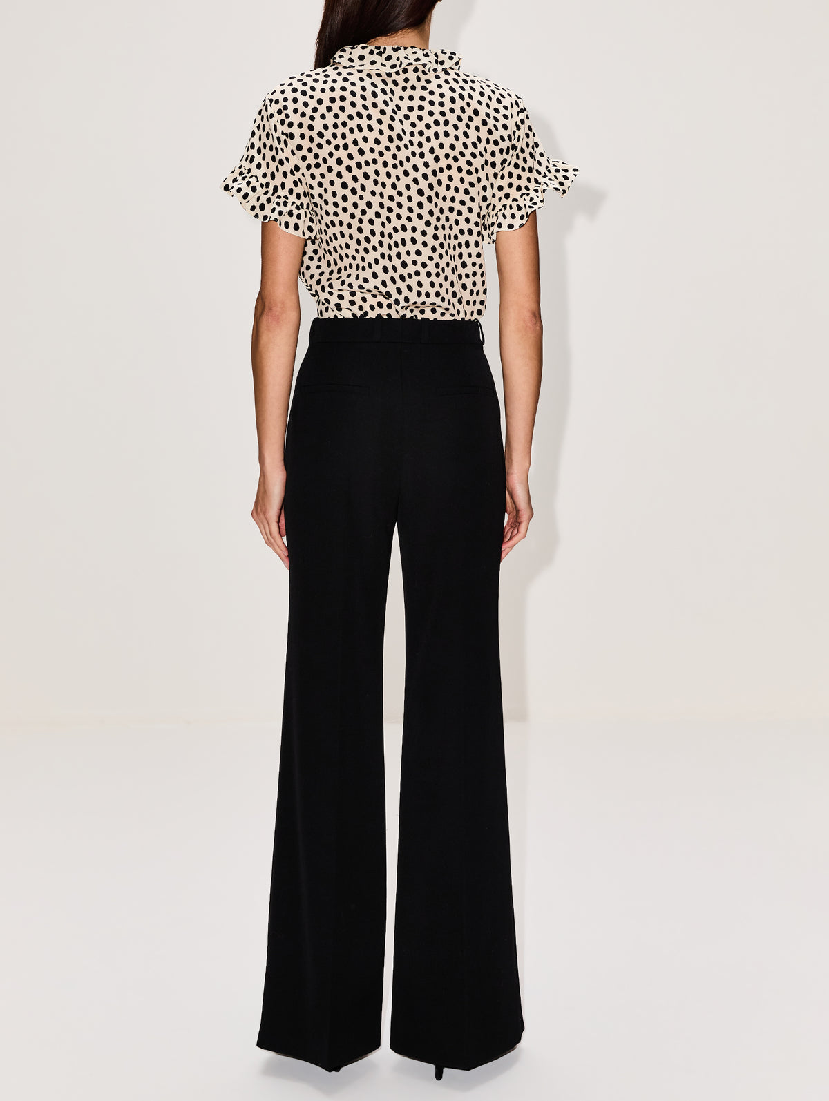 Polka Dot Blouse,CHLOÉ,BEIGE/BLACK,Image 3