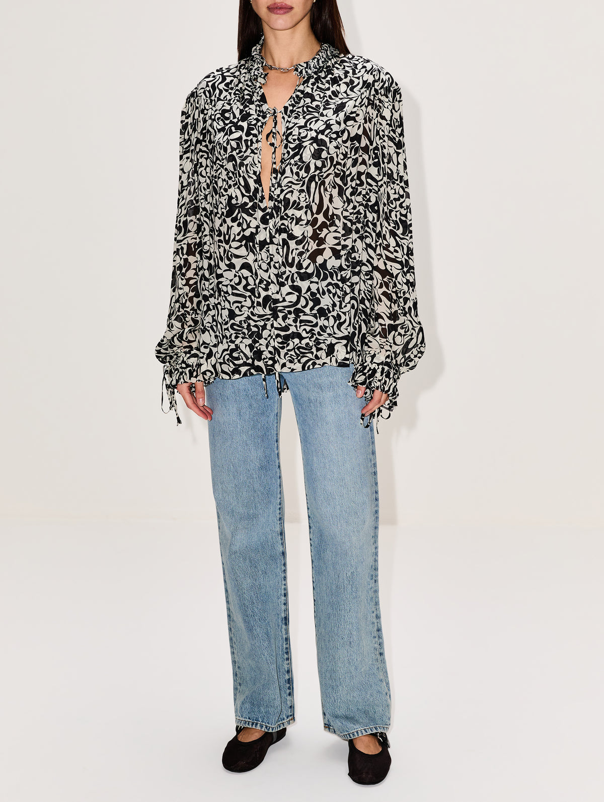 Catya Shirt,DRIES VAN NOTEN,BLACK,Image 2
