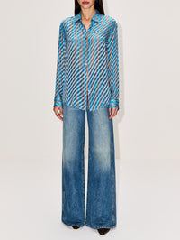 Clavelly Shirt,DRIES VAN NOTEN,TURQUOISE,Image 2