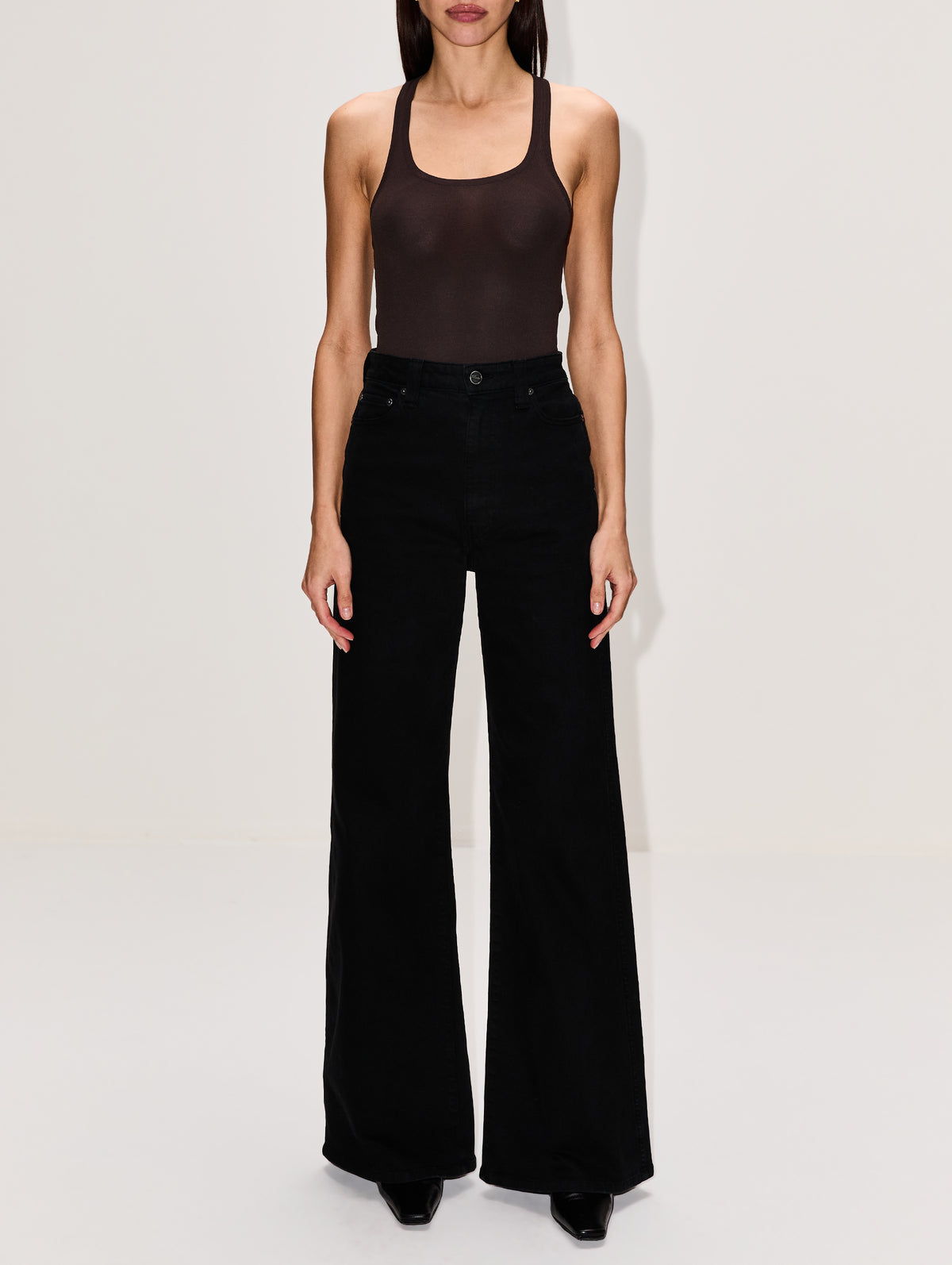 Raven Knit Tank,BRANDON MAXWELL,TRUFFLE,Image 2