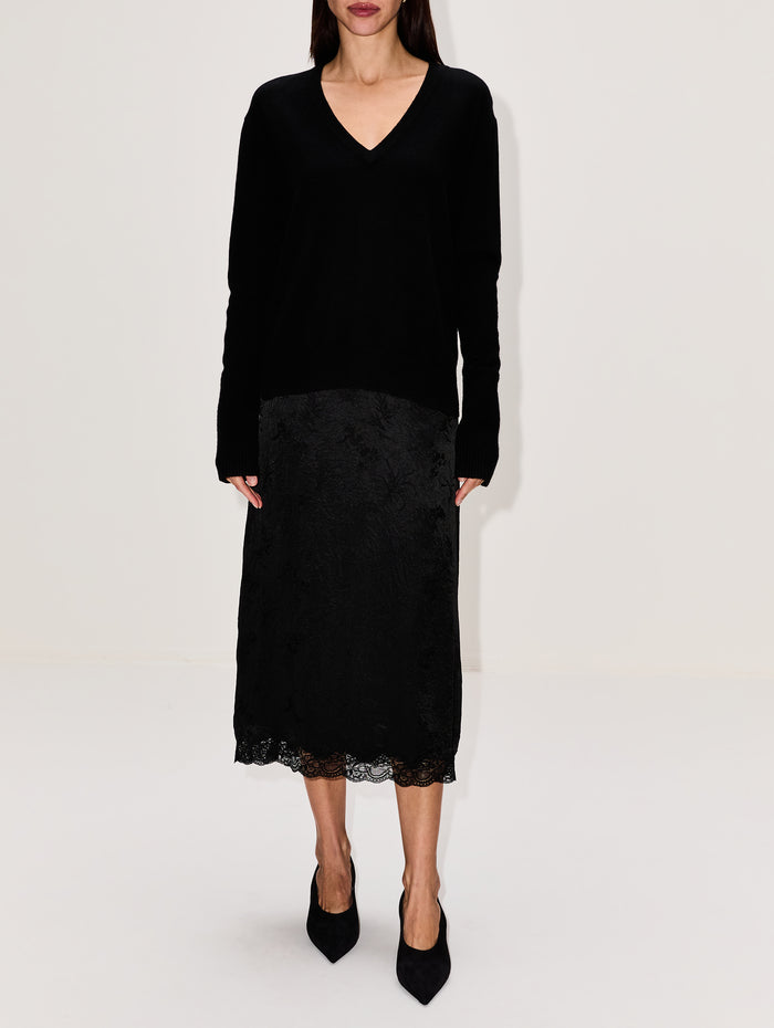 Solid Lean Lines Sweater,LA LIGNE,BLACK,Image 1