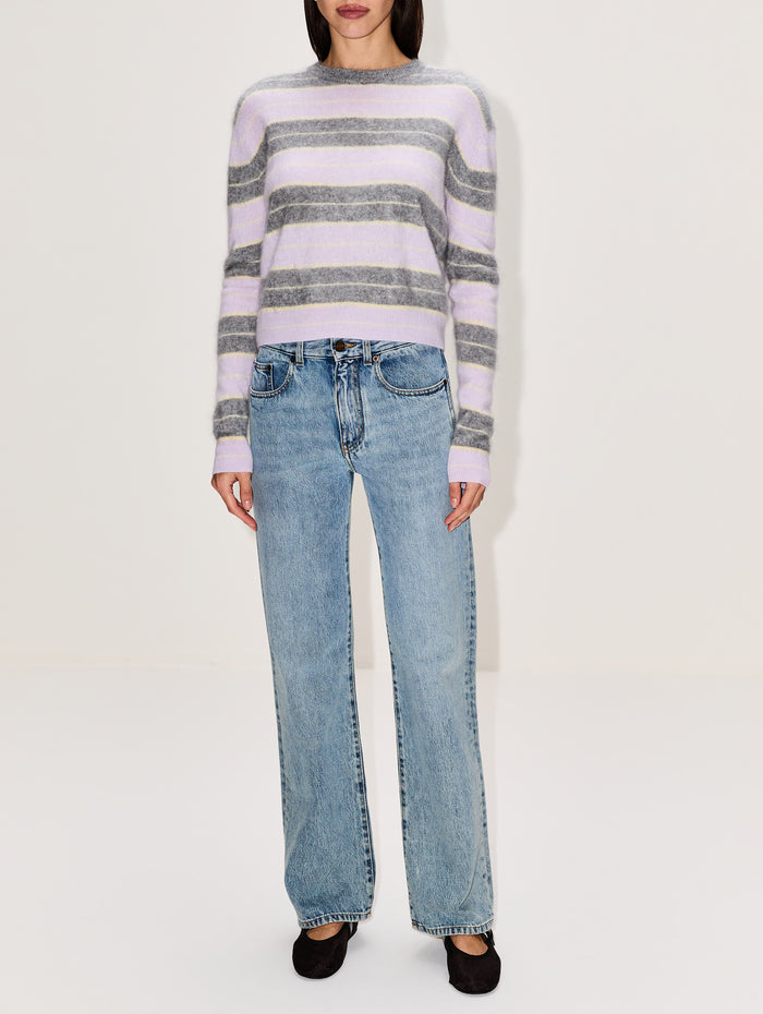 Grizzly Stripe Crew Sweater,GUEST IN RESIDENCE,DUSK COMBO,Image 1