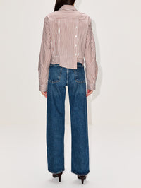 Deconstructed Cropped Shirt,MONSE,BROWN,Image 3