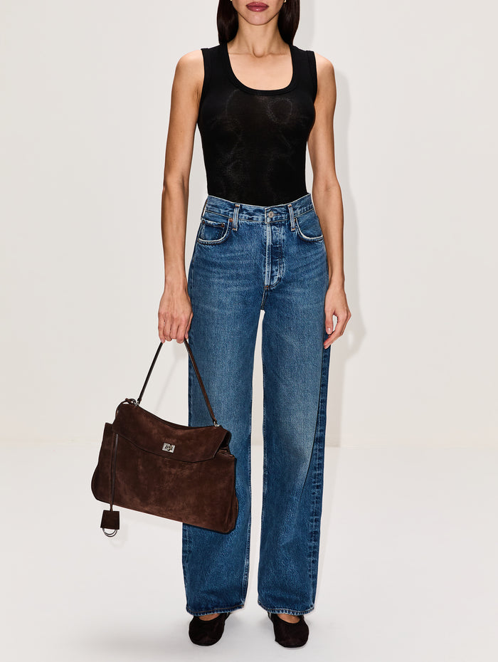 Jade Scoop Neck Tank,ELYSEWALKER LABEL,BLACK,Image 1